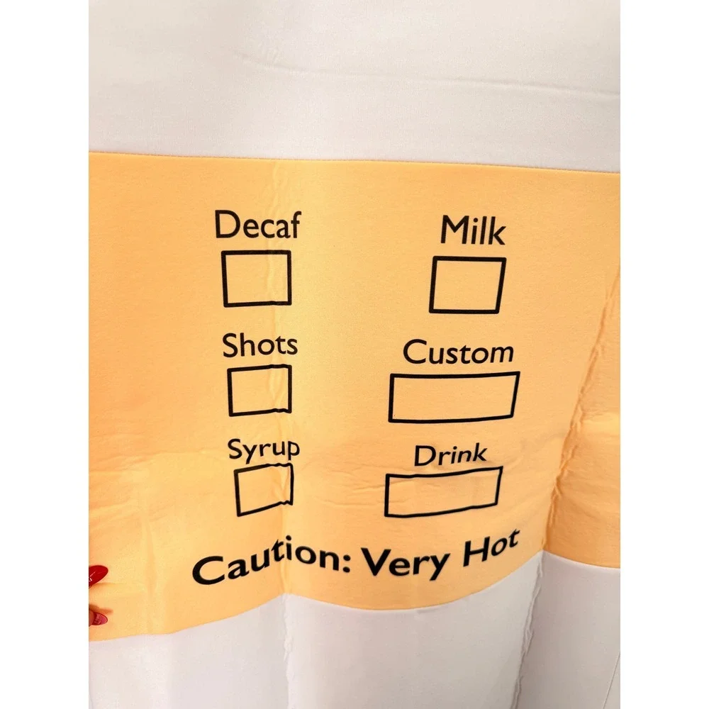 Hauntlook Venti Coffee Cup One Size White Costume Espresso Express Halloween